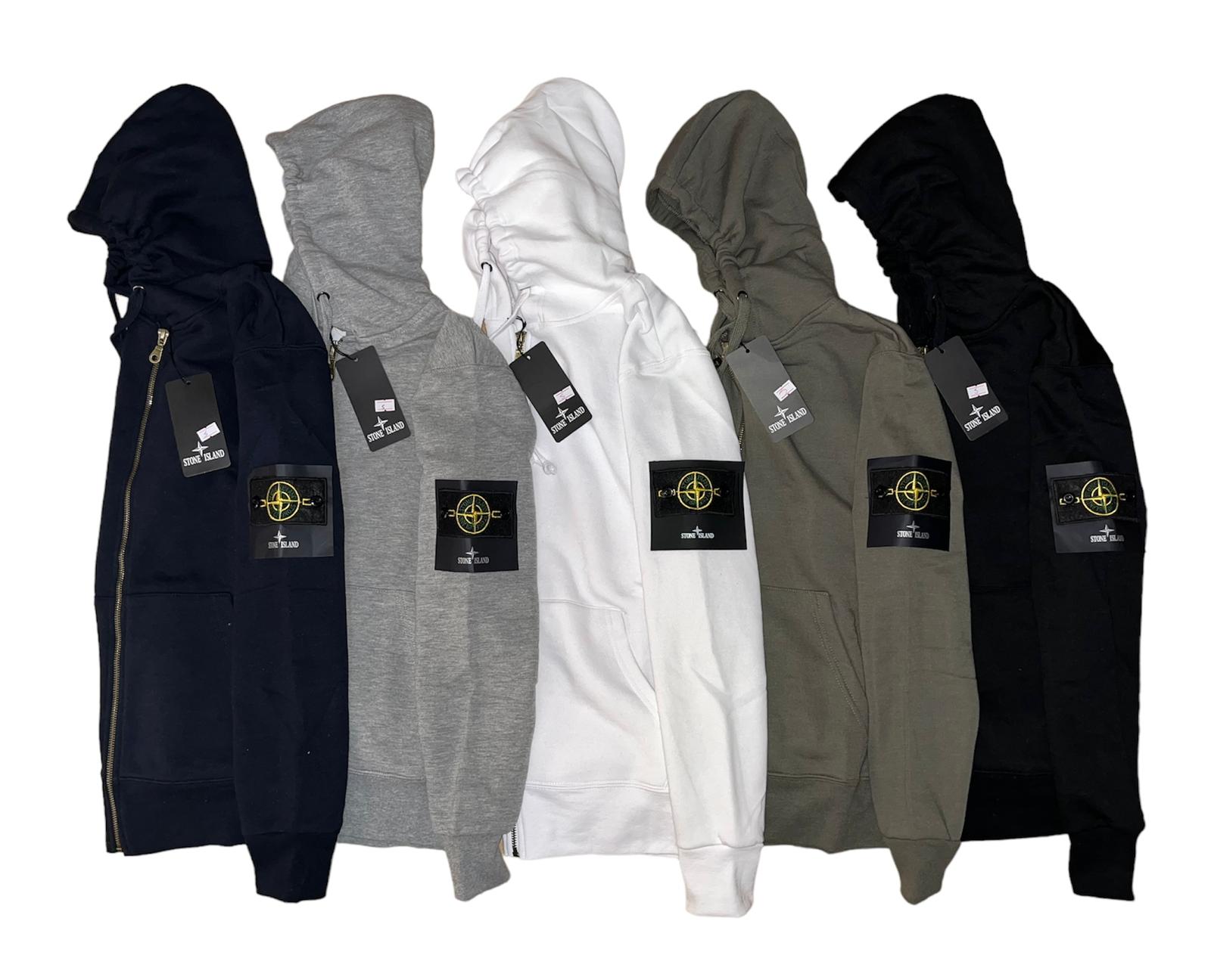 2 x 1 : Felpa Zip Stone Island Cappuccio